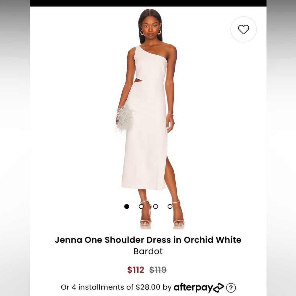 Bardot One Shoulder Dress in Orchid White NWT